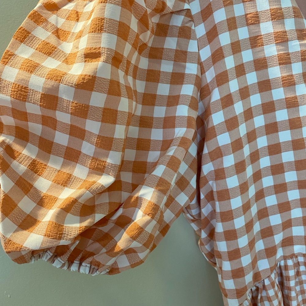English Factory Orange Gingham Maxi Dress - Picture 3 of 4